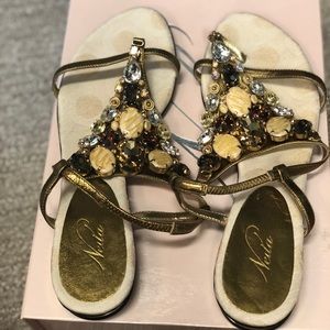 Size 8.5 new in box never worn jeweled sandals